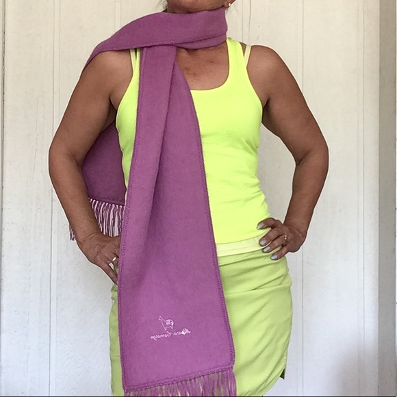 PURPLE ALPACA CAMARGO PURPLE FRINGED SCARF - Picture 4 of 10
